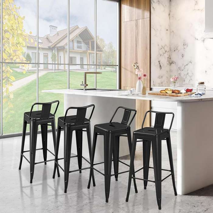 Modern Metal Bar Stool-4 Pack