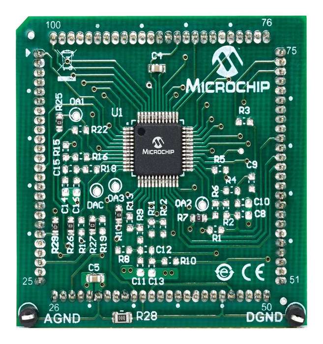Microchip (MA330050-1) Evaluation Board, dsPIC33CK64MP105 MCU Plug-In