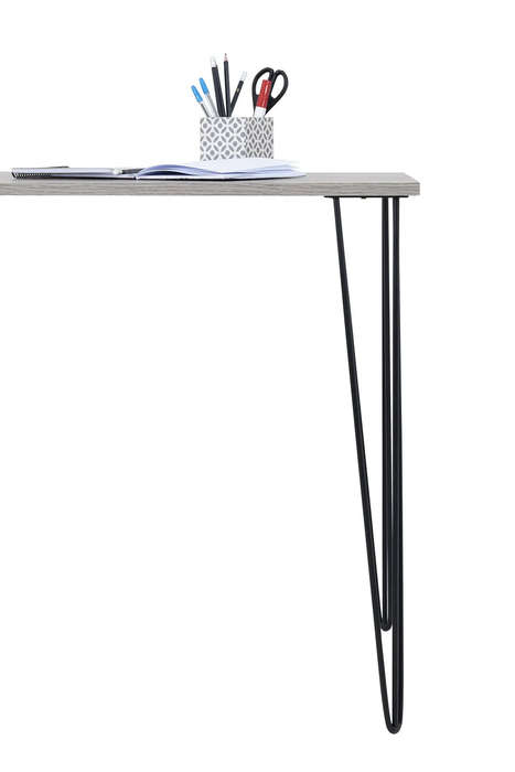 Office / Home Computer Desk with Two Drawers - - Oak (Nature Wood Grain ) / White