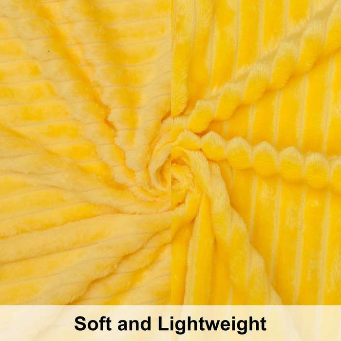 Cozzy Fleece Quality Cover Throw Blanket - Yellow