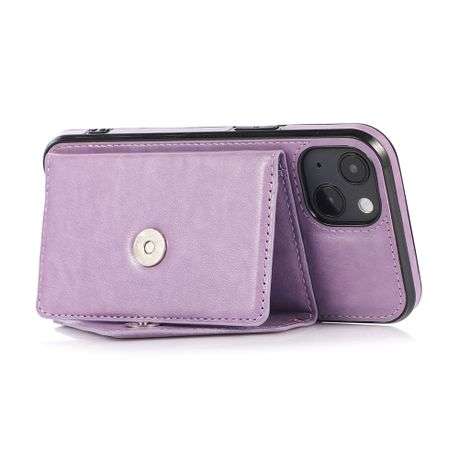 Leather wallet case with crossbody strap for iPhone 14 Plus