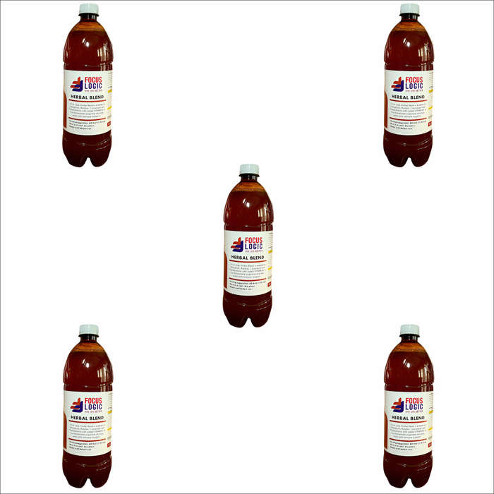 5 x 1L Focus Logic Herbal Tea Tonic | Natural Herbal Remedy | Bulk Pack