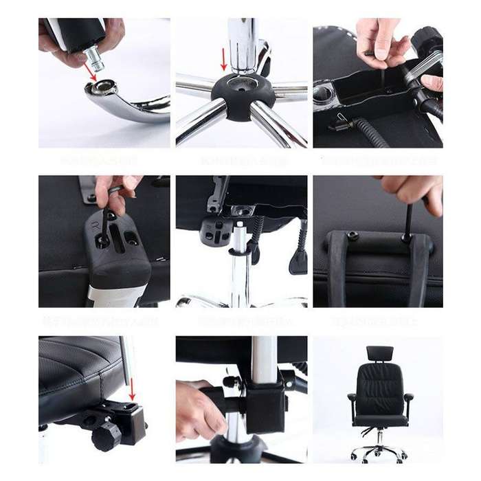 Office Chairs -Luxury Swivel Office Chair Head and Arm rests - Black