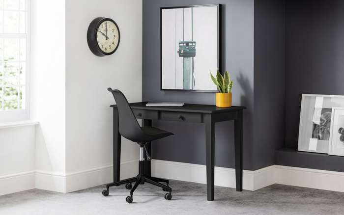 office Chair - Padded seat with Wheels - Black Colour