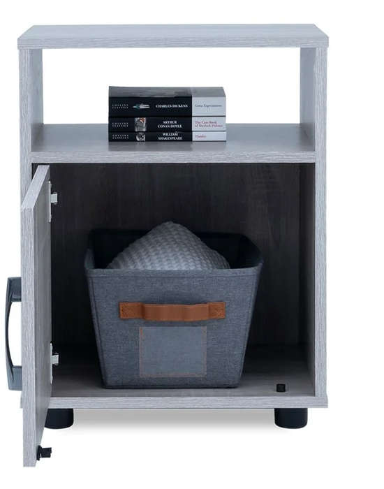 Modern Pedestal/Nightstand - 1-Drawer and 1-Shelf - Napa