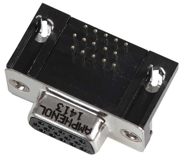 Amphenol (L77HDE15SD1CH4R) D Sub Connector, Receptacle, HD, 15 Contacts