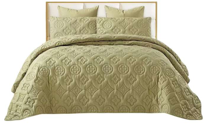 King Size Quilt Set 5 Pieces  - Green