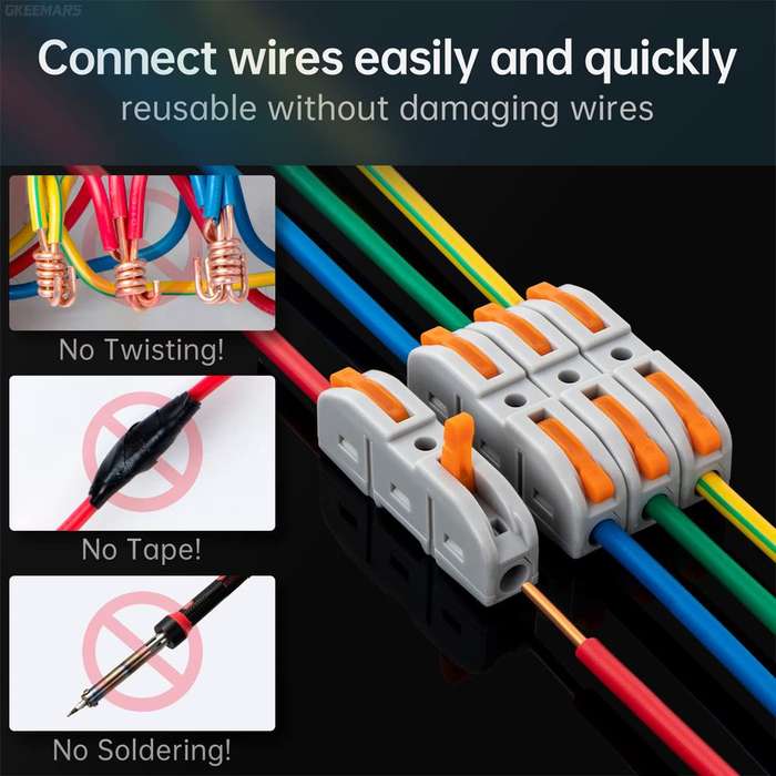 50 Piece 1 to 1 Quick Splicing Butt Wire Terminal Splicing Connectors