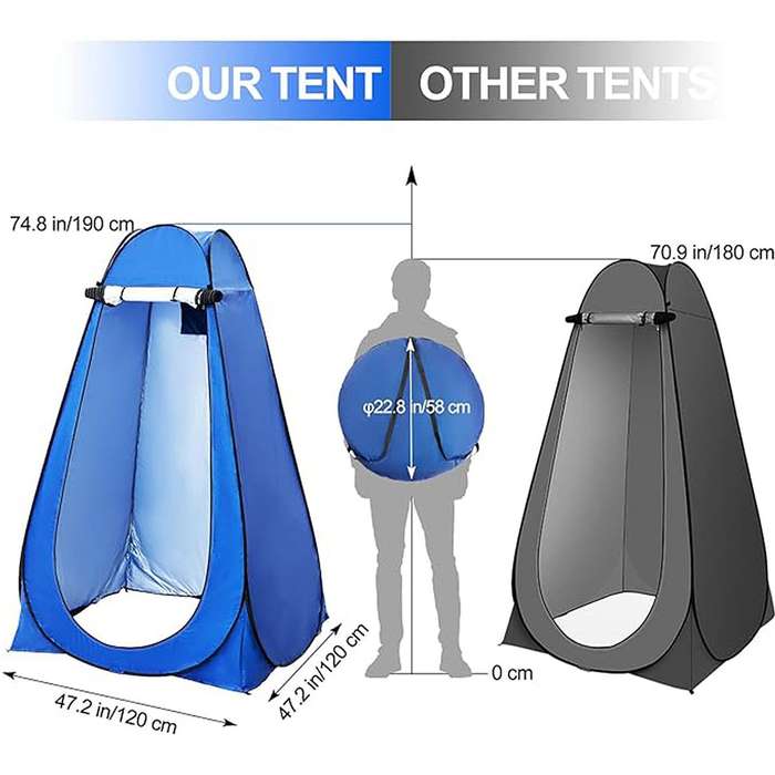 Pop-Up Camping Shower Tent With Solar Shower Bag