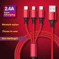 Multi Charging Cable 3 in 1 Nylon Braided Multiple USB Fast Charging Cable