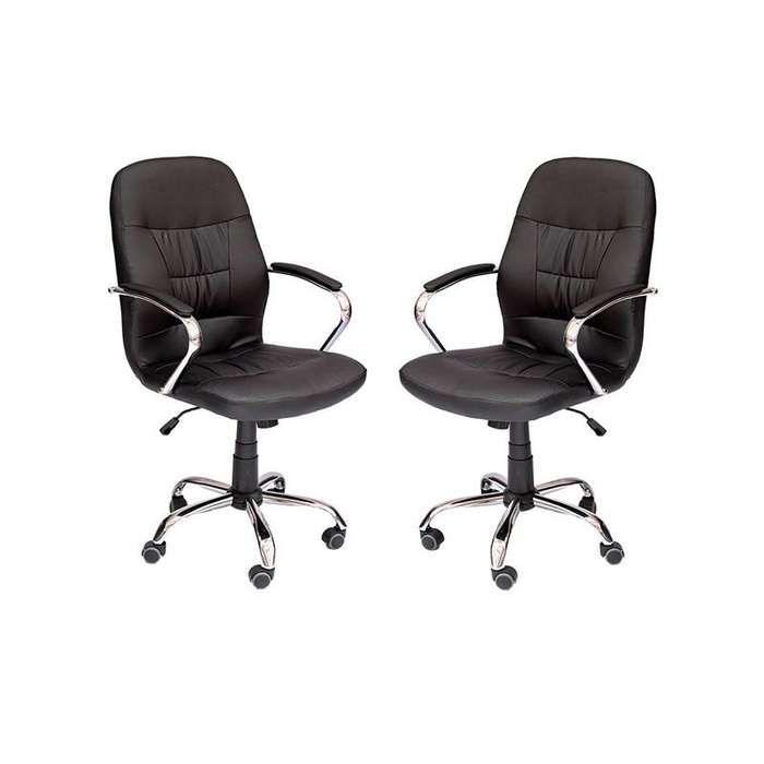 Set Of 2 High Back PU Leather Swivel And Tilt Office Chair 810-Black or White