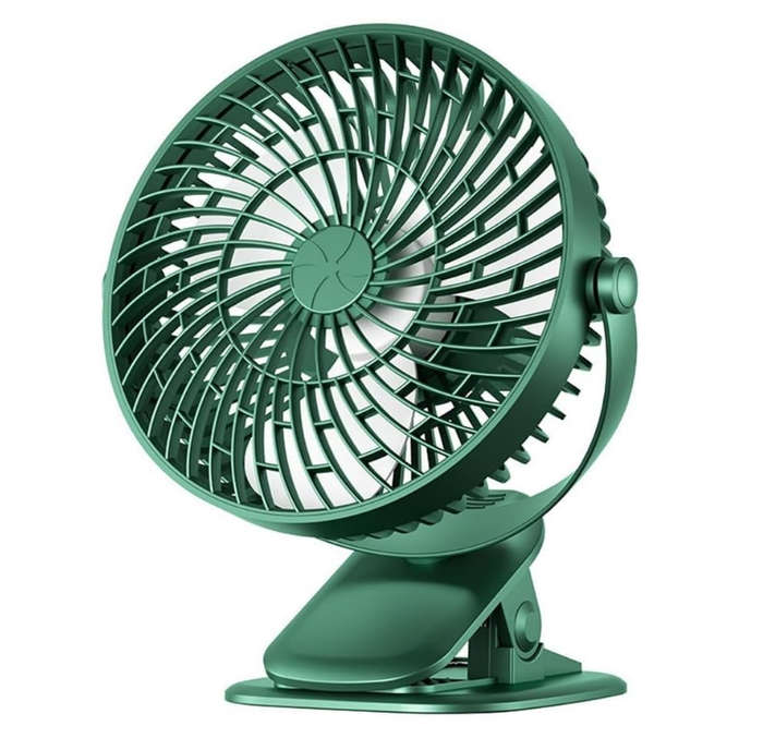 Electric Desktop Clip Fan 1200mAh 3 Gears Portable Quiet Office Camping