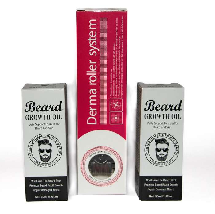 Beard Growth Oil 2 Pack + Derma Roller System Kit