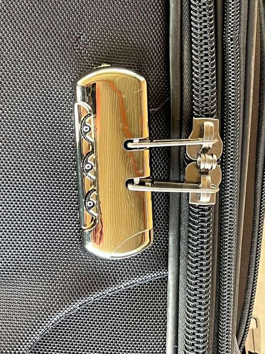 Le Emporer Fabric 3 Piece Luggage- Double Zip Suitcase - Black