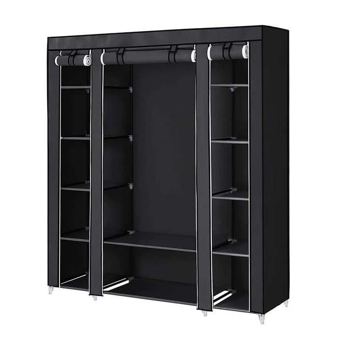 Wardrobe Portable for Bedroom Clothes Rail Non-Woven Fabric Cover