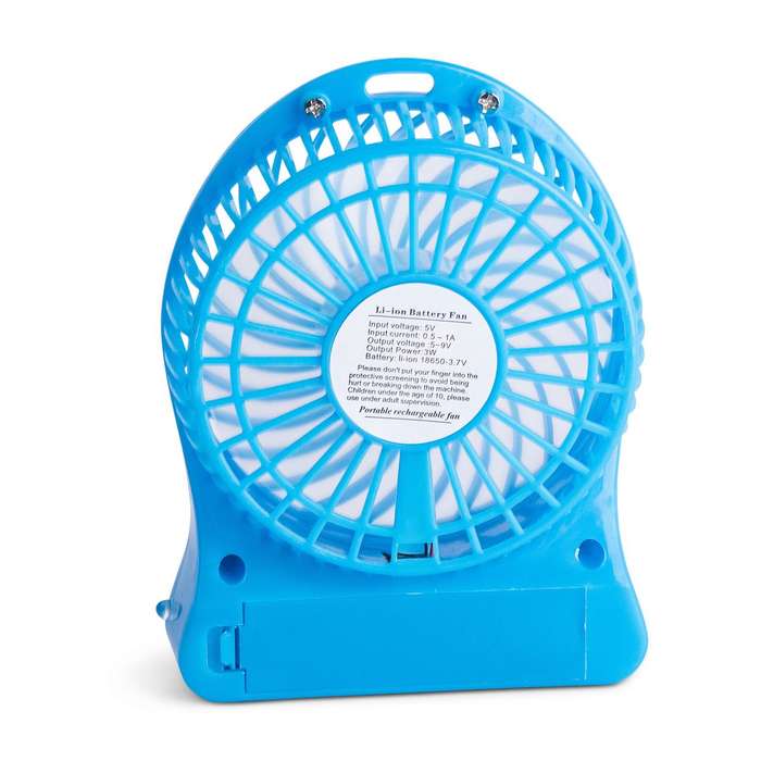 Rechargeable electric fan Li-ion Battery Blue