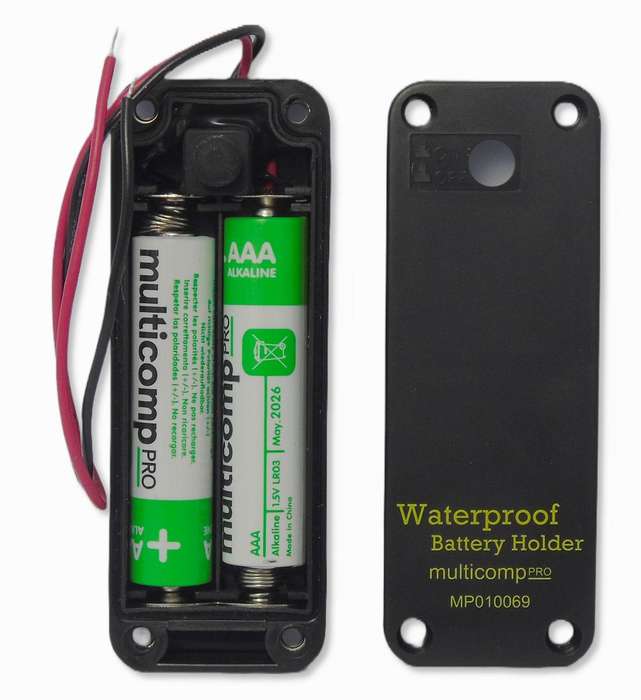 Multicomp Pro (MP010069) Battery Holder 2xAAA Size, 150mm