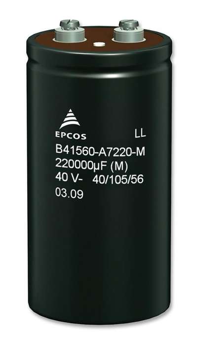 EPCOS (B41560A5100M000) Electrolytic Capacitor, High Ripple, 0.1 F, 25 V