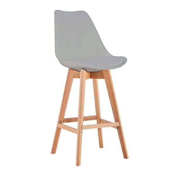 Modern and Stylish Padded Bar Stool - Grey