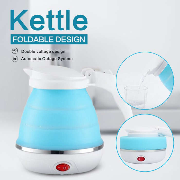 Classy Portable Folding Travel And Home Electric Kettle - Blue