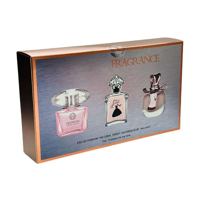 Hello 3 Perfume Set for Women - 3x30ml EDP + Keyring & Premium Gift Bag Combo
