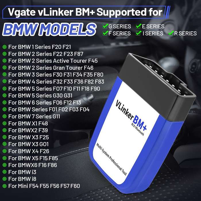 VLinker BM+ BLE OBD2 Bluetooth Scanner for BMW/Mini BimmerCode