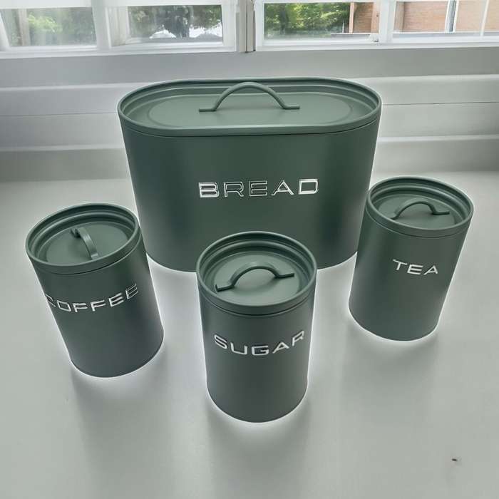Breadbin and Cannister 4 Piece Set - Green