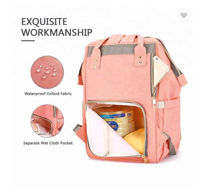 Baby Changing Diaper Storage Bag - Pink
