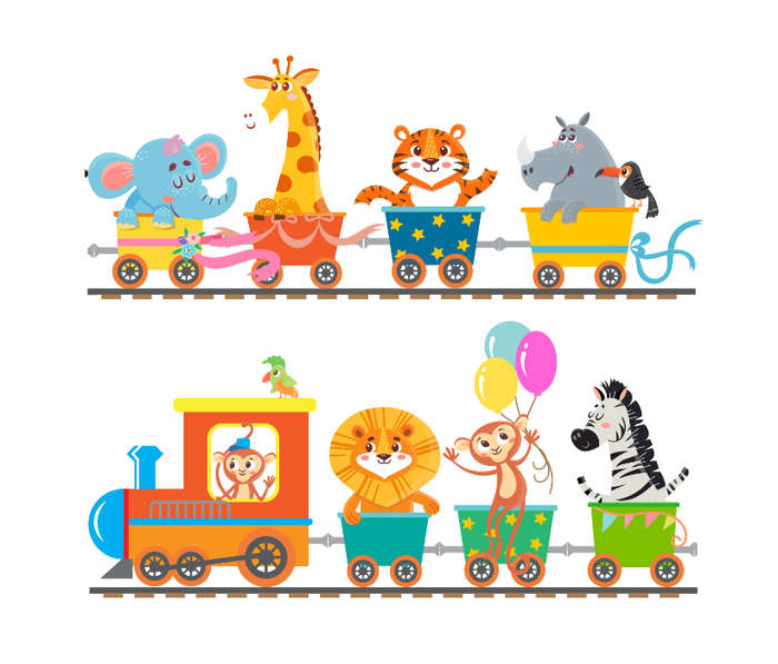 Safari AnimalTrain Wall Vinyl Sticker
