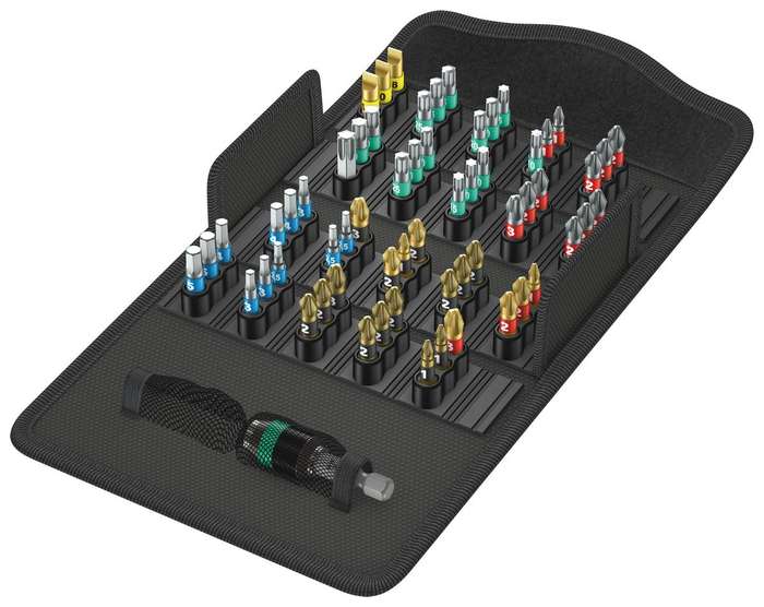 Wera (8200/899/60) Bit-Safe Magnetic Bit holder With 61 Piece Bit Set