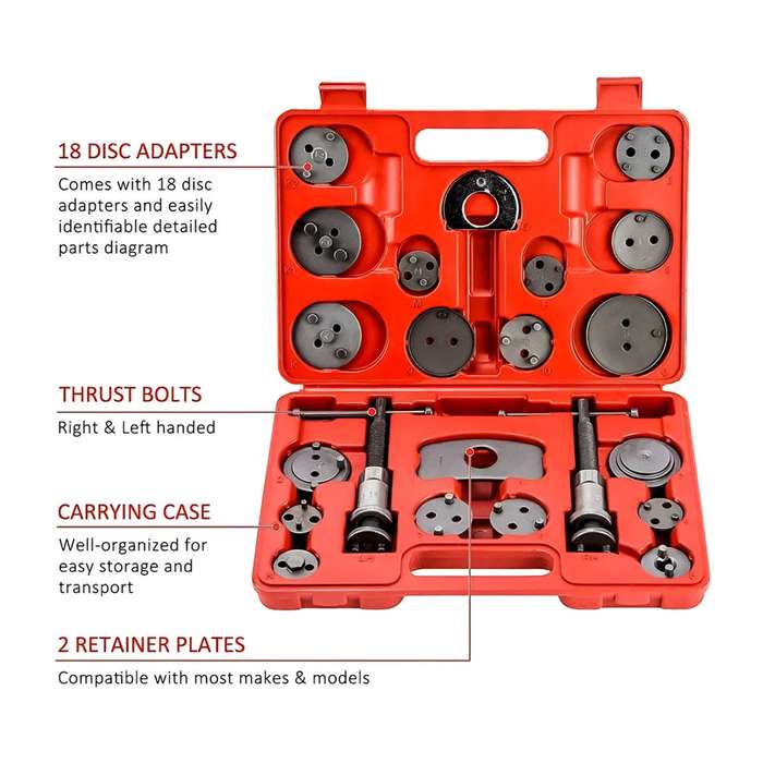 22Pc Universal Brake Caliper Adjustment Service Kit With Case