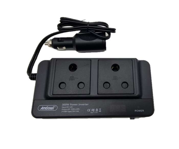 300W Car Power Inverter DC 12V to 220V AC with 4 USB Charger Ports Q-CC8300