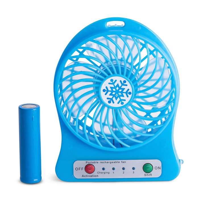 Rechargeable electric fan Li-ion Battery Blue