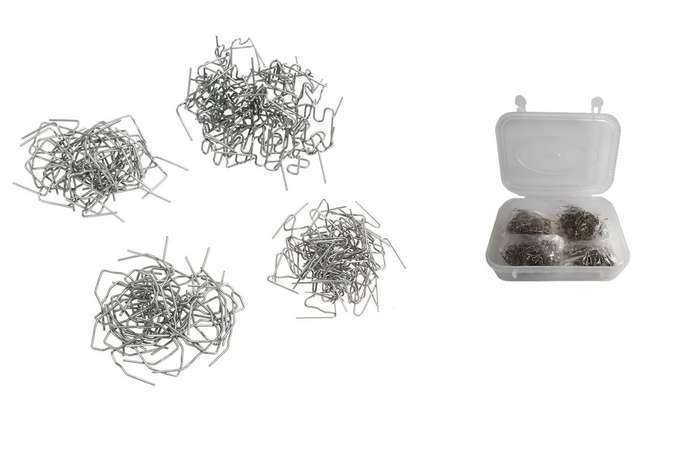 400 PC 4 Sizes Hot Staples For Plastic Welder Kit in Plastic Carry Case