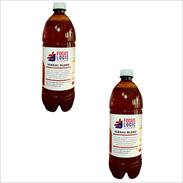 2 x 1L Focus Logic Herbal Tea Tonic | Organic Natural Health Blend