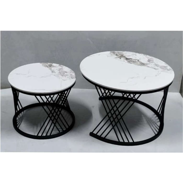 2-in-1 Round Marble Luxury Modern Coffee Table