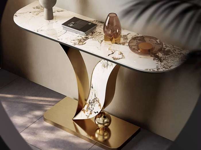 Modern marble console server table