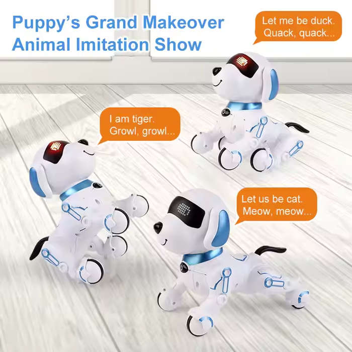 Interactive Robot Dog Toy for Children Red/Blue