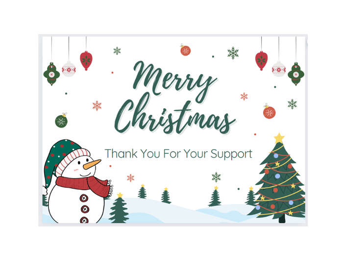 Merry Christmas Thank You Stickers - Pack of 100