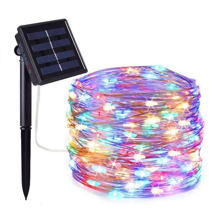 20m Led Outdoor Solar Copper String Fairy Light 200LED - Multicolor