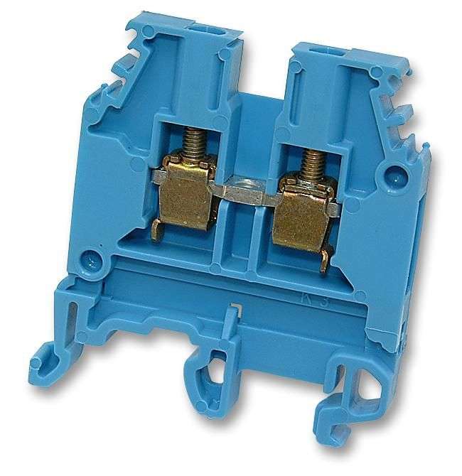 Entrelec (012511601) DIN Rail Mount Terminal Block, 2 Ways, 22 AWG, 10 AWG