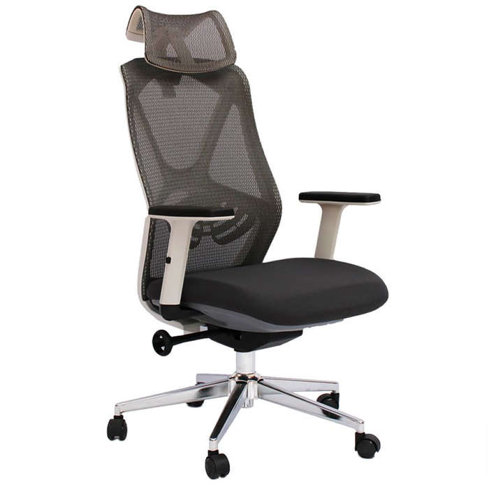 Office Chairs - Adjustable Ergonomic -Grey / White Colour