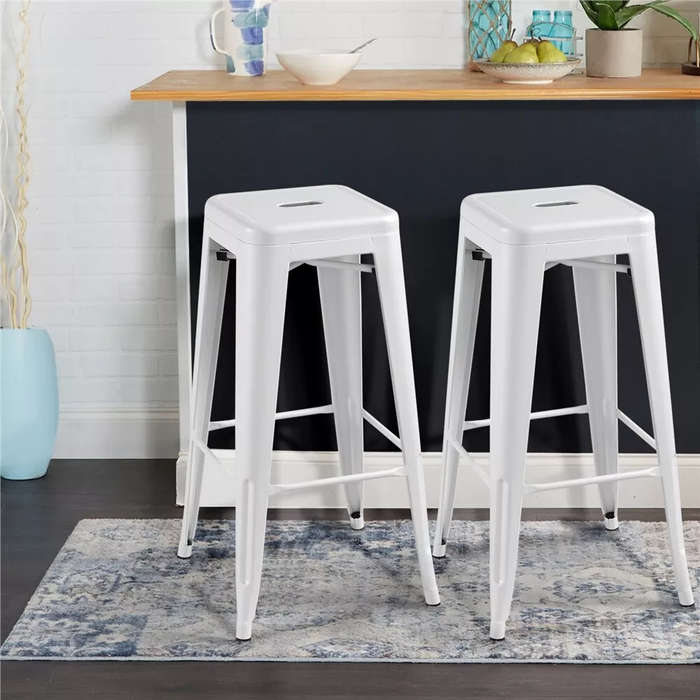 Metal Stackable Bar Stools-Black,White or Red