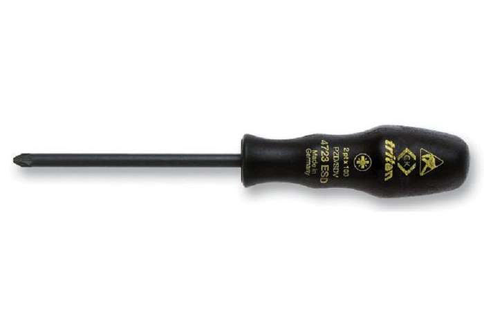 CK Tools (T4723ESD 2) Screwdriver, Pozidriv, PZ2, 100 mm Blade, 200mm