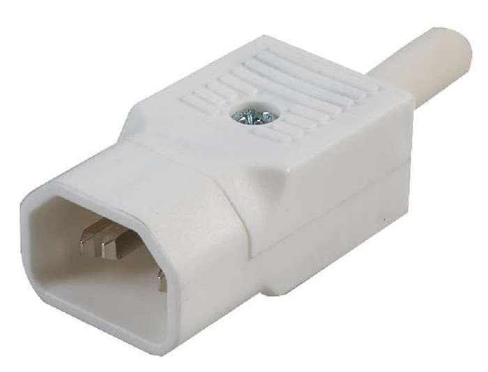 Bulgin Limited (PX0686/WH) IEC Power Connector, IEC C14 Plug, 10 A, 250 VAC