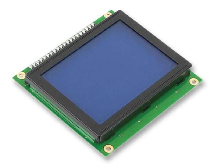 Mikroelelktronika (MIKROE-4) Graphic LCD, 128 x 64, White on Blue, 5V