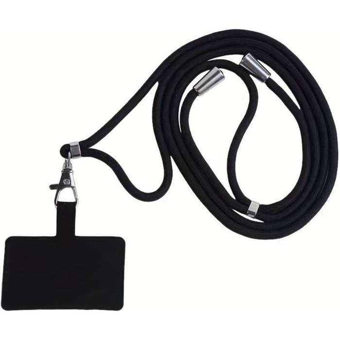 Cell Phone Lanyard Crossbody Adjustable Nylon Neck Strap - Black