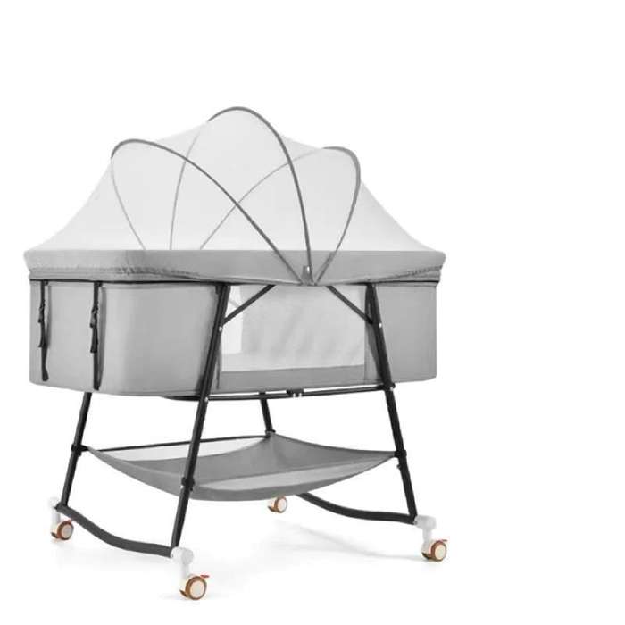 Baby Cradle Swing Crib (Grey)