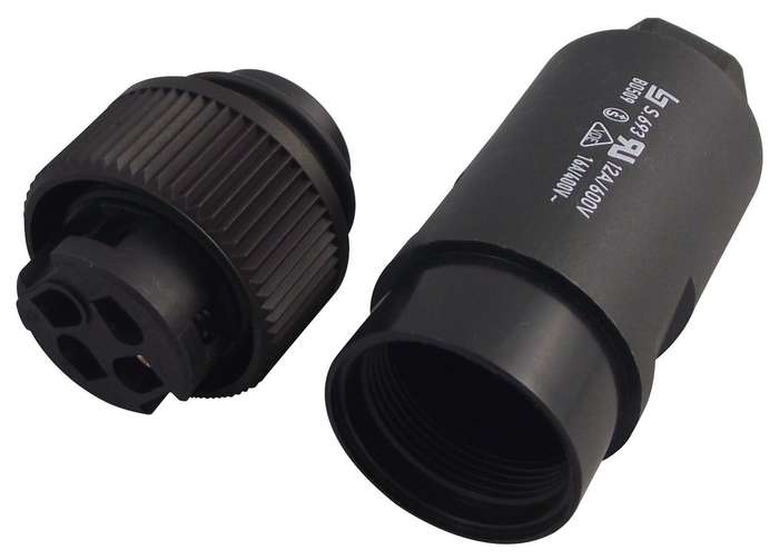 Binder (99-4221-110-04) Circular Connector, Plug, 4 Contacts, Screw Pin