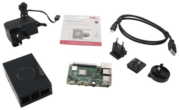 Multicomp Pro RPI4-MP-STARTER KIT-BLK-4GB Raspberry Pi 4B Starter Kit